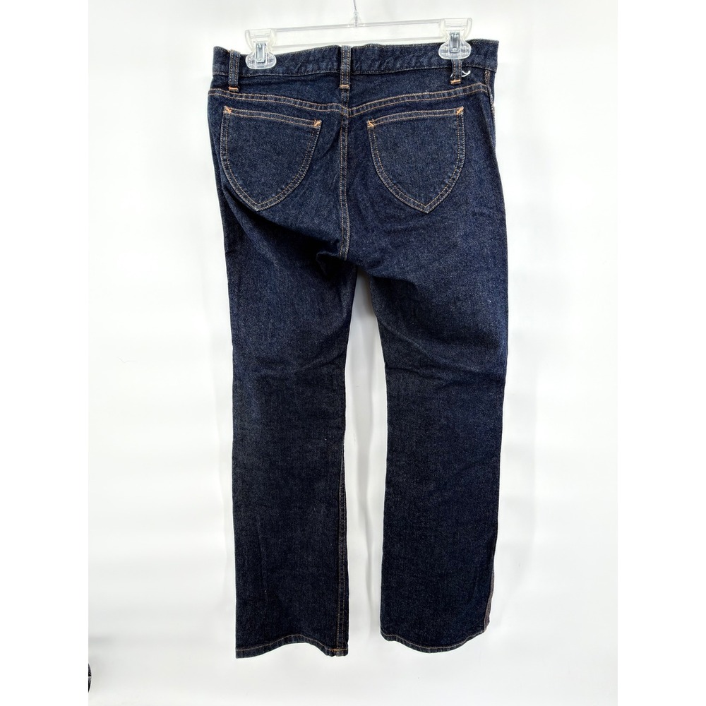 Gap Factory Jeans Womens Blue Dark Wash Straight Leg Shield Pocket Denim - Picture 3 of 5